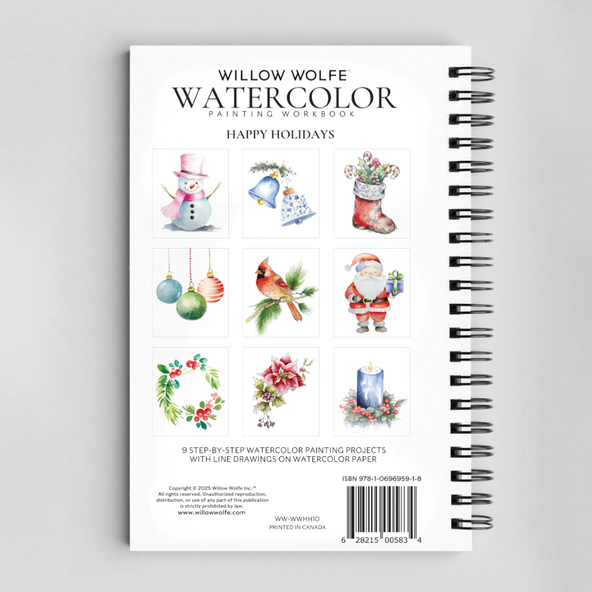 Willow Wolfe: Happy Holidays Watercolour Workbook