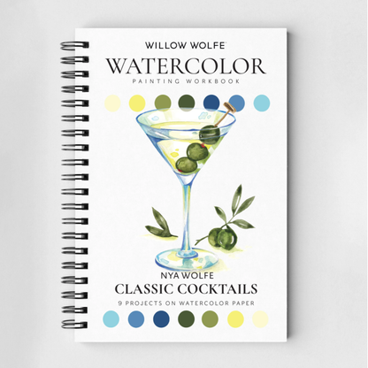 Willow Wolfe: Classic Cocktails Watercolour Workbook