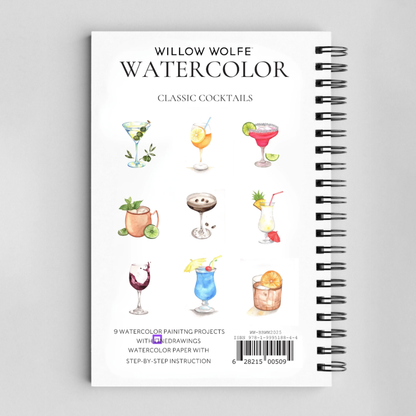 Willow Wolfe: Classic Cocktails Watercolour Workbook