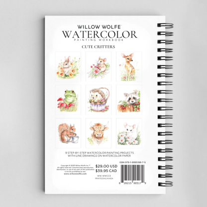 Willow Wolfe: Cute Critters Watercolour Workbook