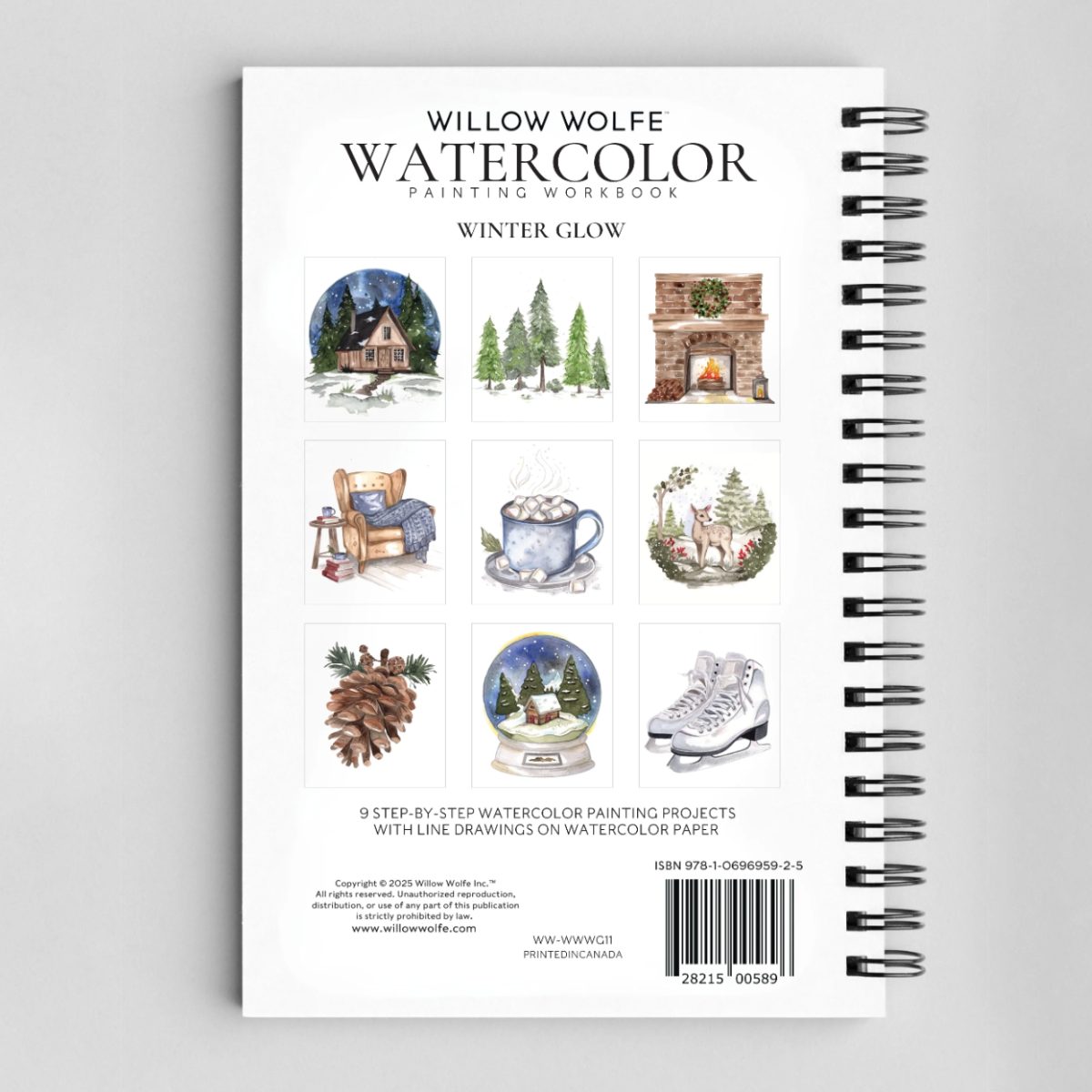 Willow Wolfe: Winter Glow Watercolour Workbook