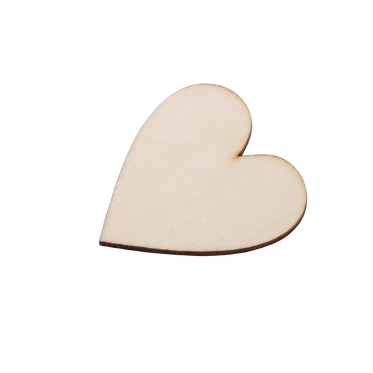Wooden Heart Cutout 1.5" 3mm