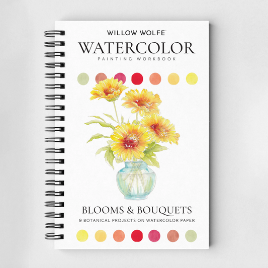 Willow Wolfe: Blooms & Bouquets Watercolour Workbook