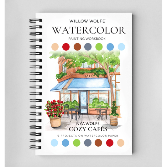 Willow Wolfe: Cozy Cafes Watercolour Workbook