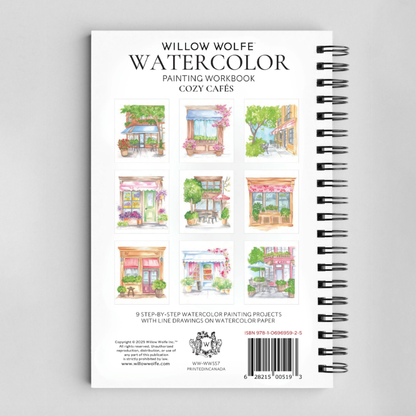 Willow Wolfe: Cozy Cafes Watercolour Workbook