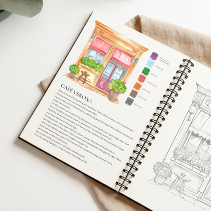Willow Wolfe: Cozy Cafes Watercolour Workbook