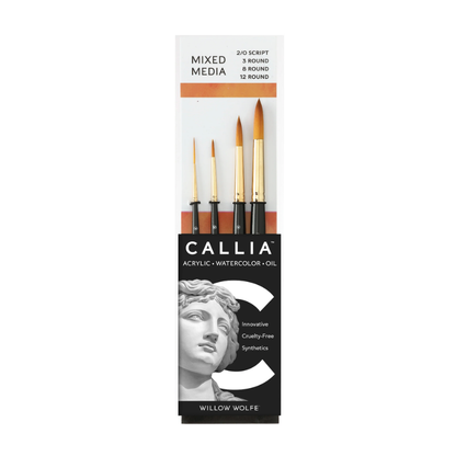 Willow Wolfe Callia Round Shapes Brushes, Synthetic Sable (Set of 4)