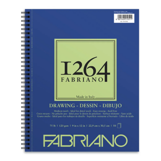 Fabriano 1264 Drawing Pads 75lb 50 Sheets Spiral Bound