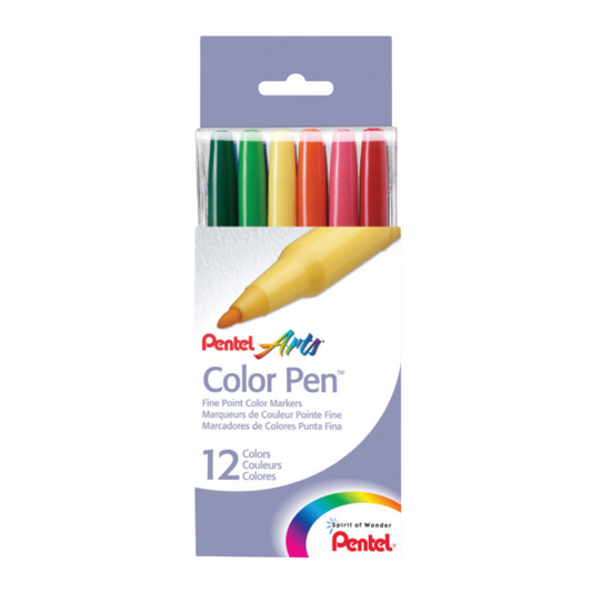Pentel Arts Colour Pen 12-Colour Set