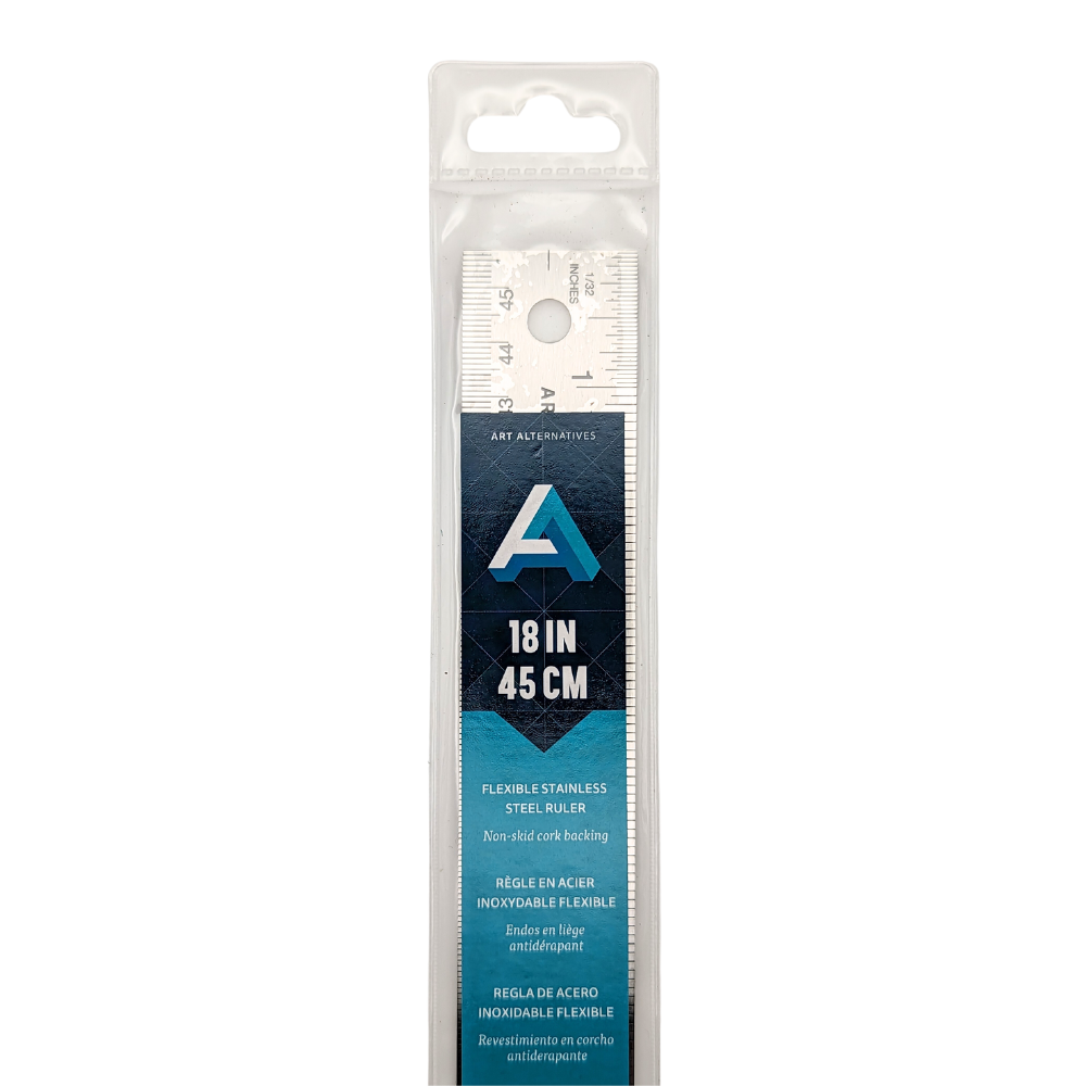Art Alternatives Flexible Stainless Steel Cork Backed Rulers