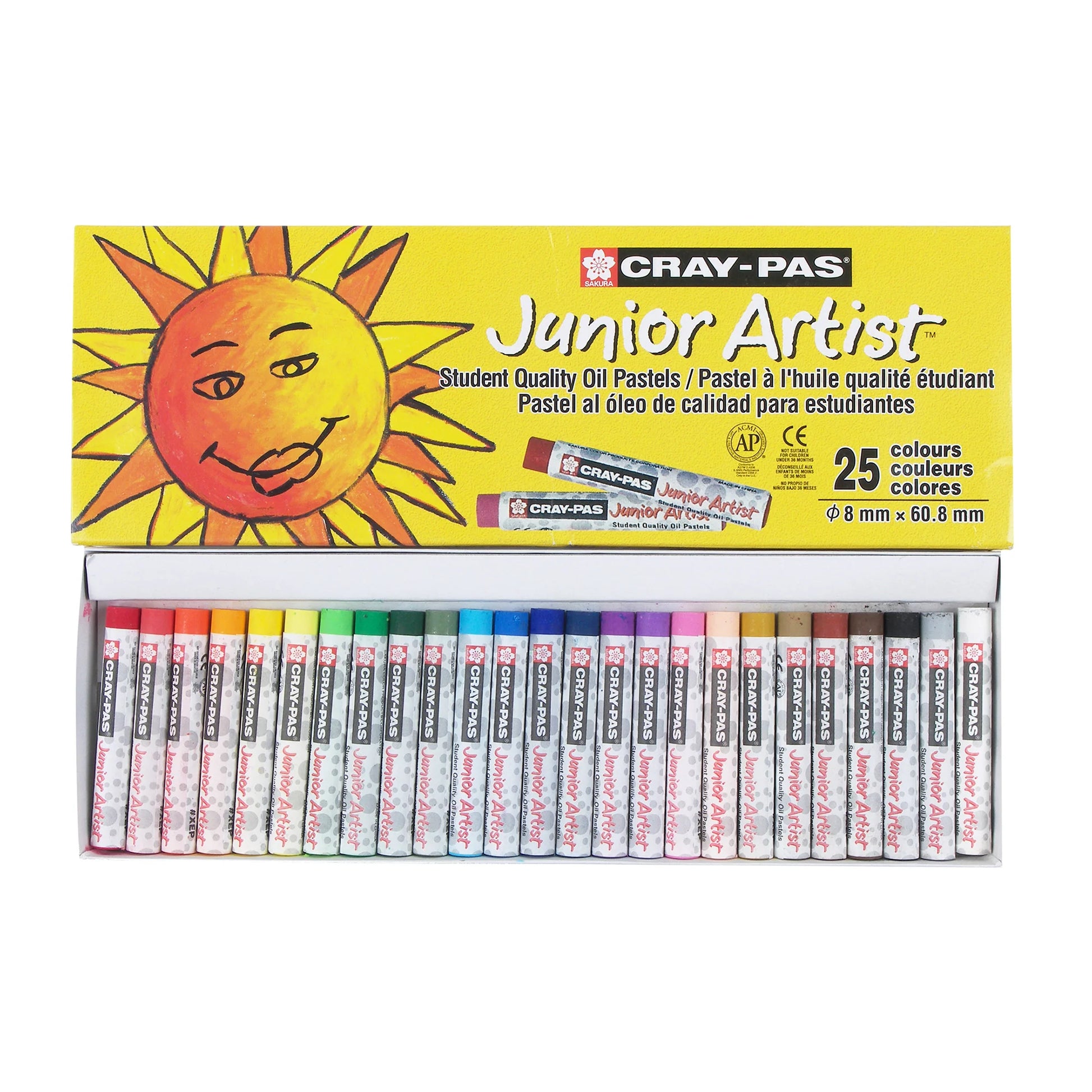 Sakura CrayPas Junior Oil Pastel Set of 25 Blank Canvas Art Supplies